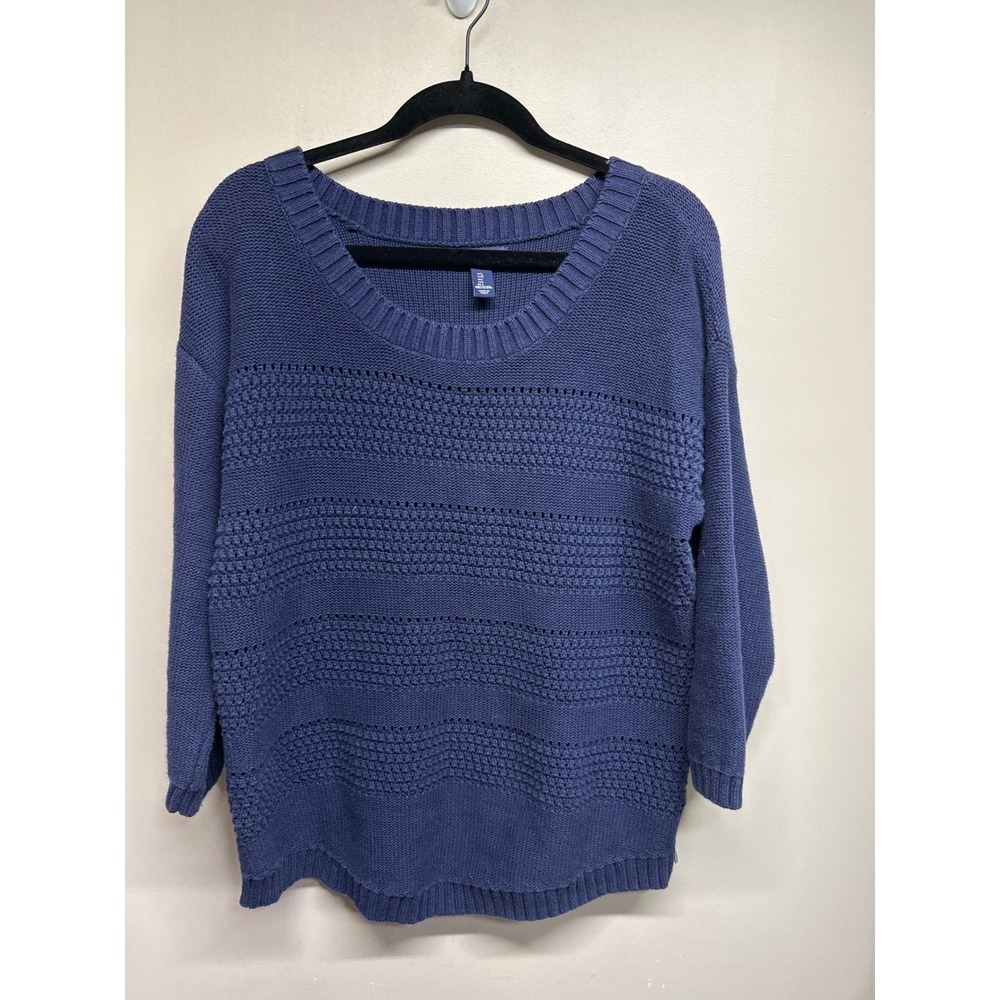 Gap Navy Blue Textured Knit Boat Neck‎ Sweater Size Large
